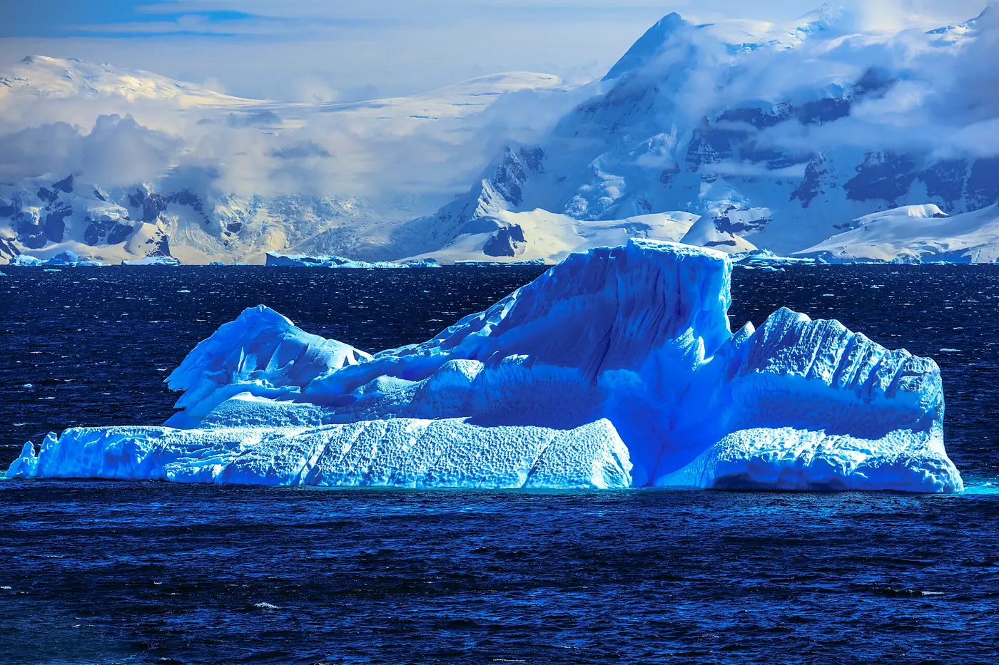 Photo: Murray Foubister (CC BY-SA 2.0) A blue iceberg off the northwest coast of the Antarctic Peninsula