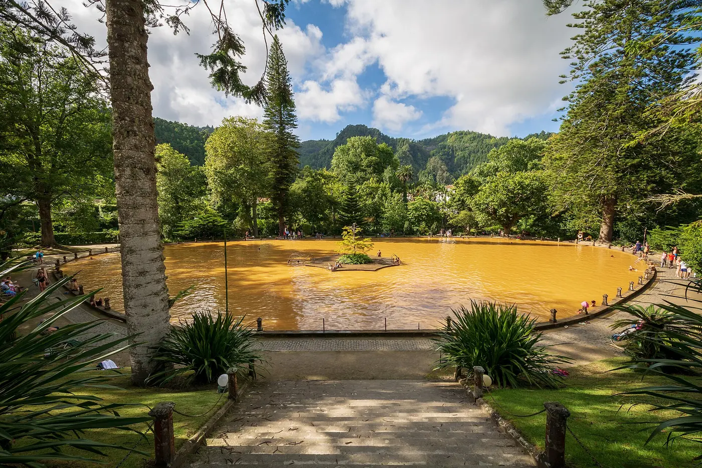 The thermal pool at Terra Nostra park, Furnas