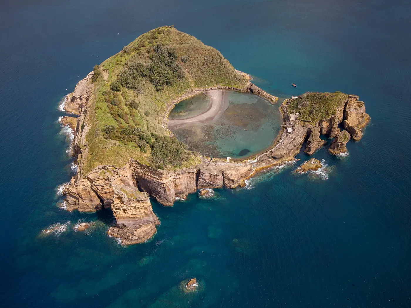 The flooded crater of the Vila Franca do Campo islet