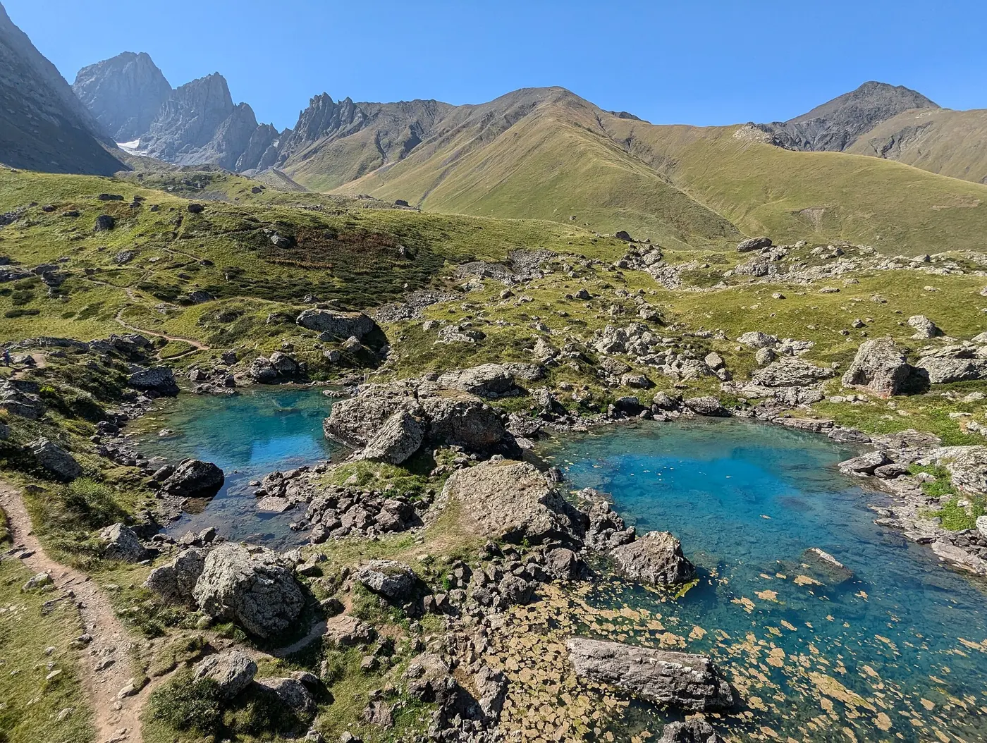 The blue Abudelauri lake, Khevsureti