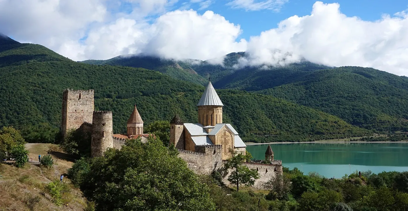 Ananuri fortress on the Zhinvali reservoir