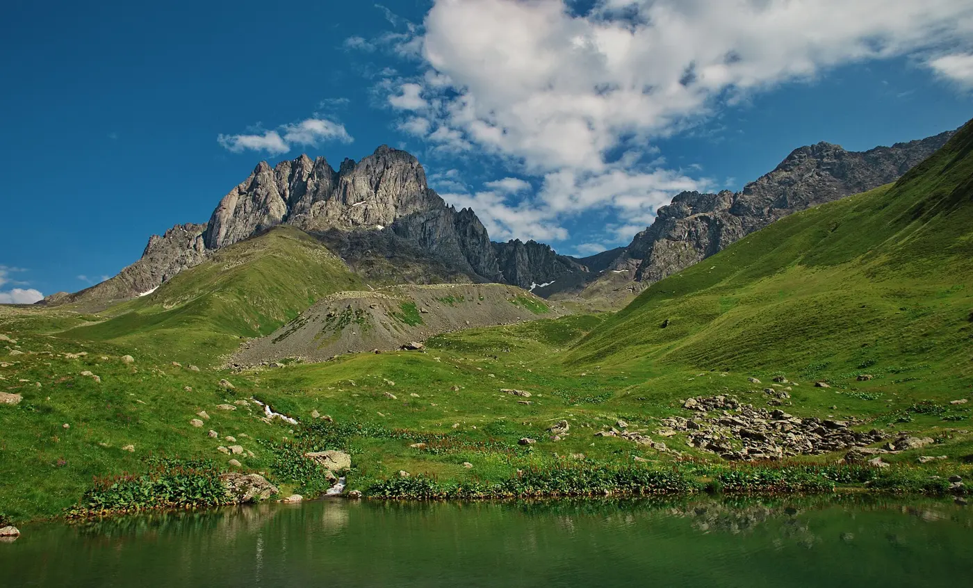 A lake below the Chaukhi massif, Juta valley