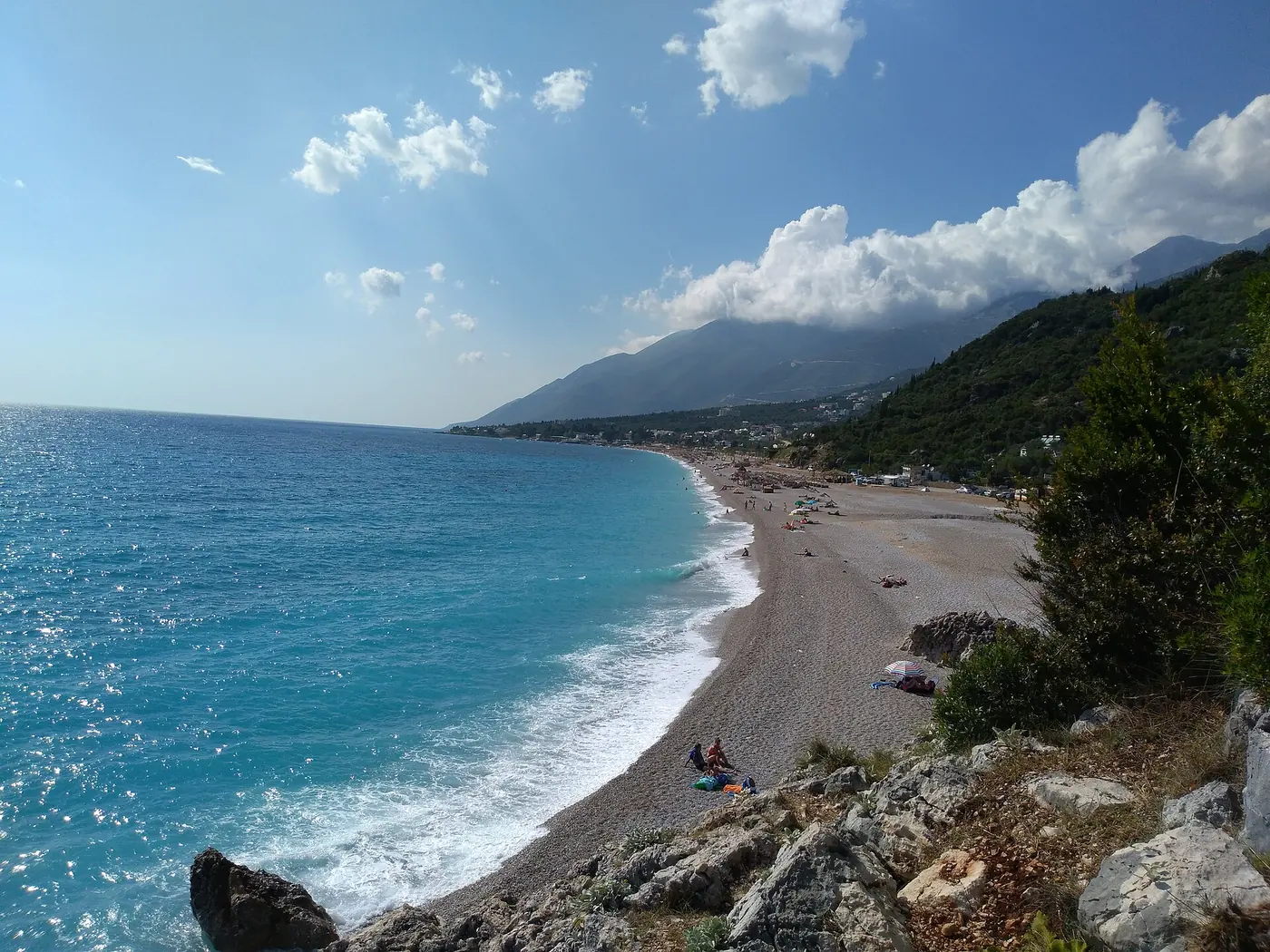 The beach below the Llogara pass on the Ionian coast