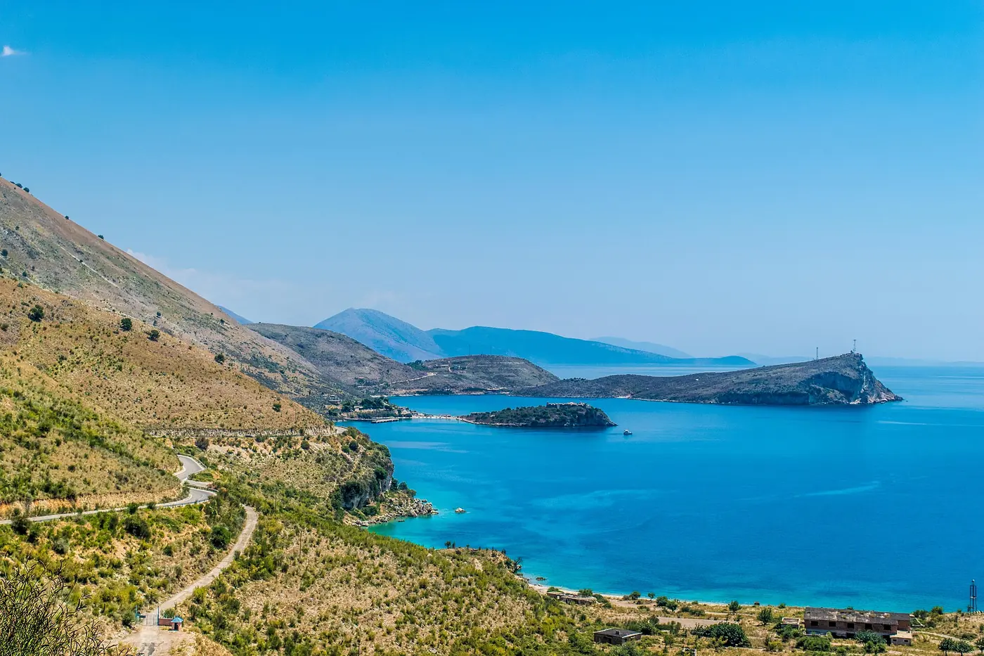 The bay of Porto Palermo on the Albanian Riviera