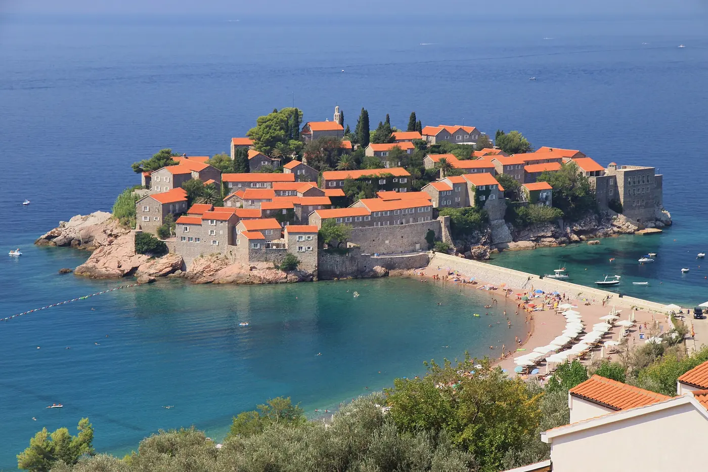 Sveti Stefan, the walled island village near Budva