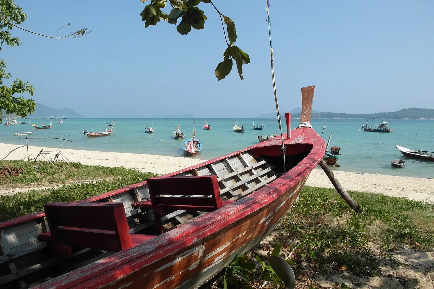 Longtails on the beach at Rawai
